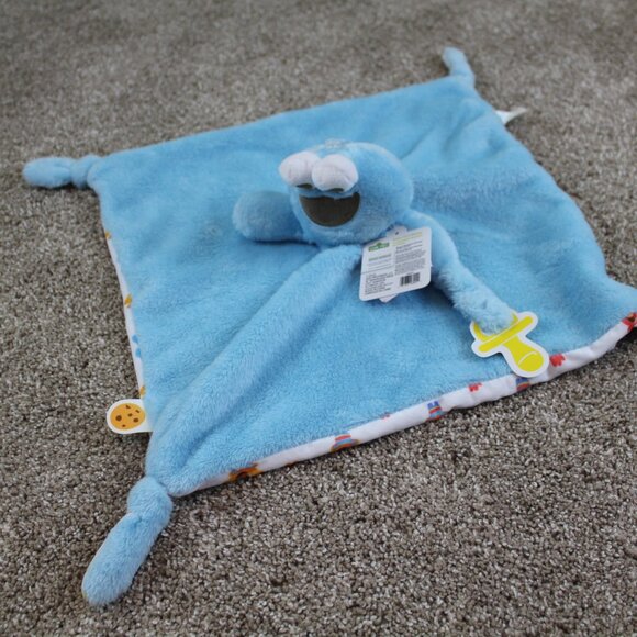 Sesame Street Cookie Monster Security Blanket Kids Preferred Baby Lovey Blue NWT - Picture 5 of 6